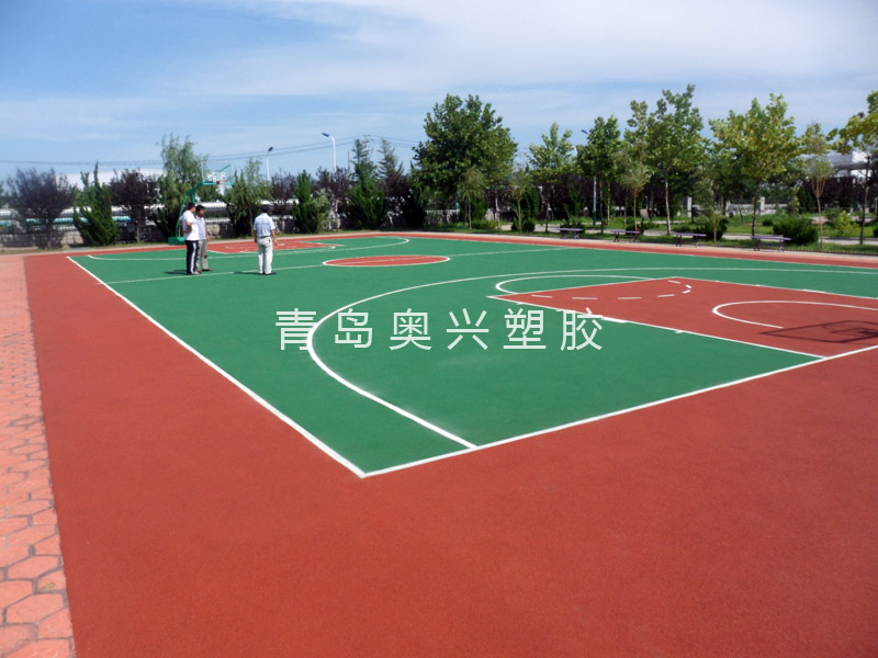 環保EPDM透氣型塑膠籃球場圖片